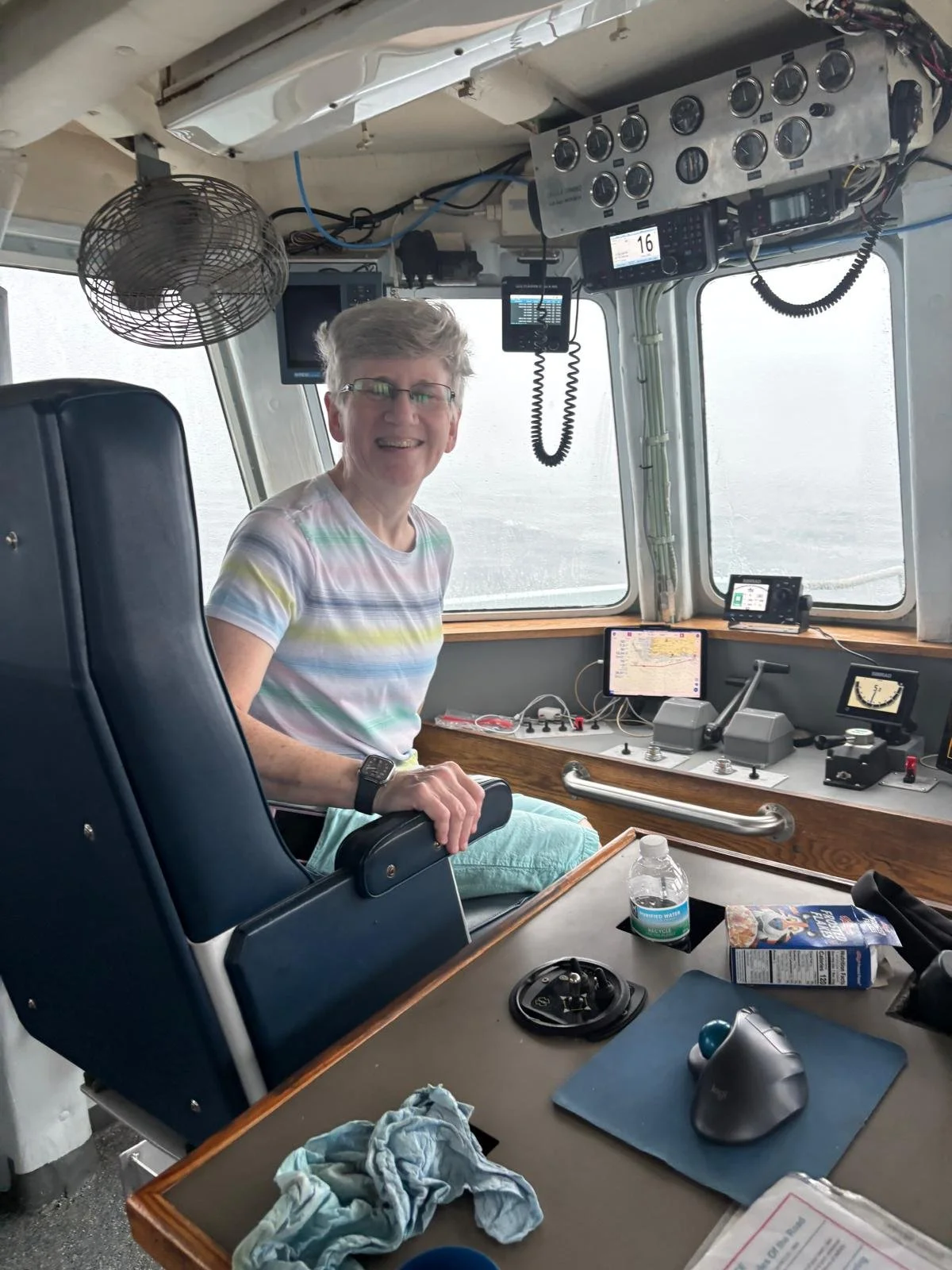 Sue LaFrance helps in the galley and also drives Sea Hope.  She really is a blessing