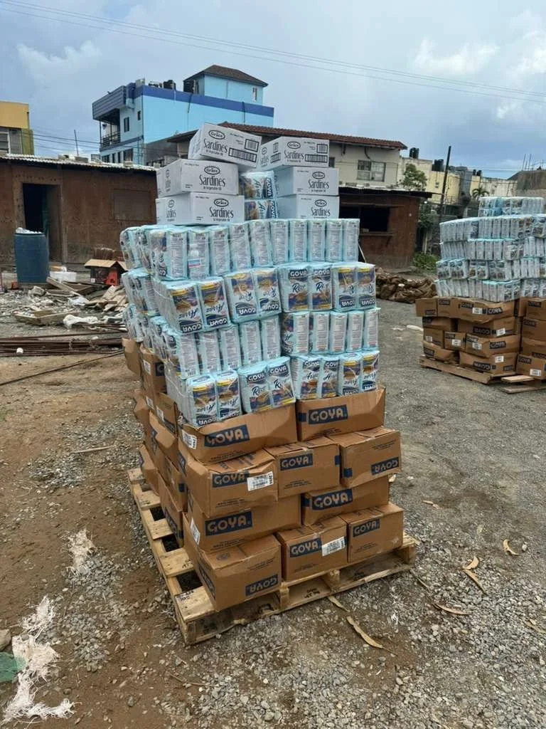 Some of the Operation Renewed Hope food ready to be loaded to go to the disaster area