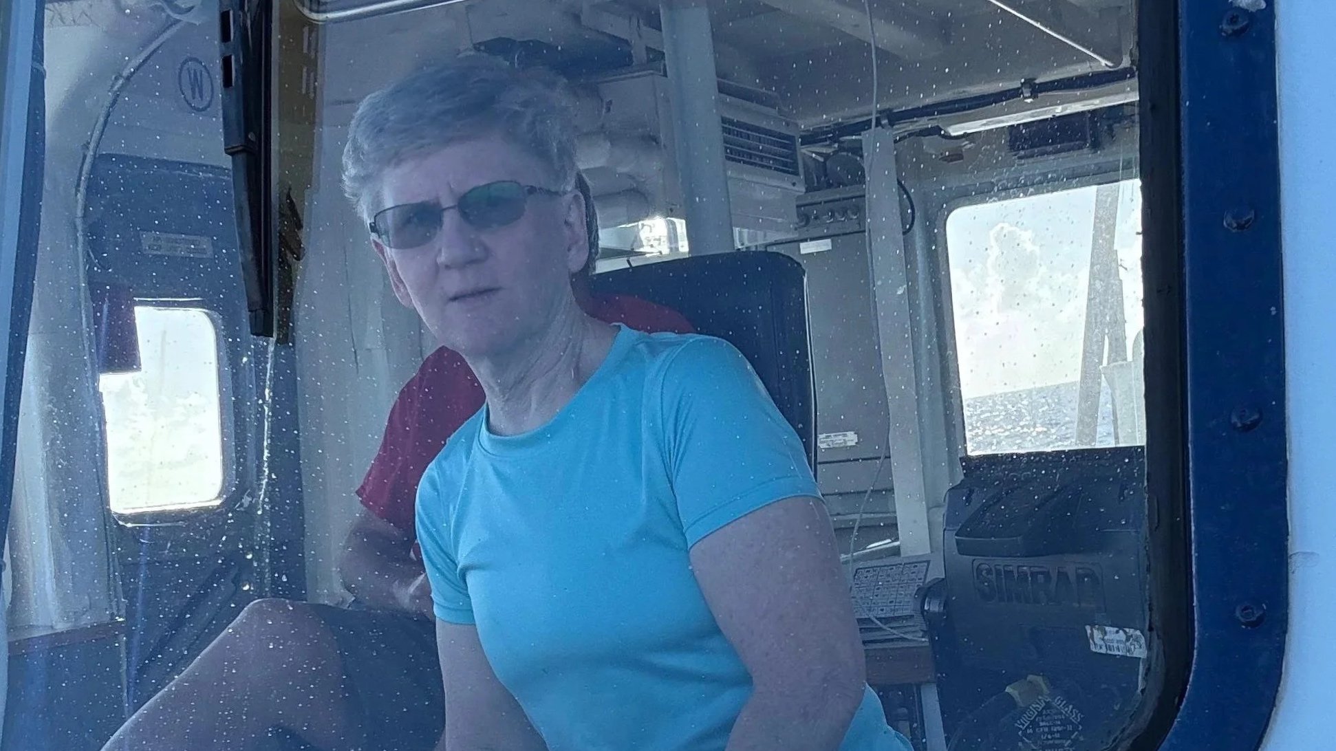 Sue LaFrance driving Sea Hope