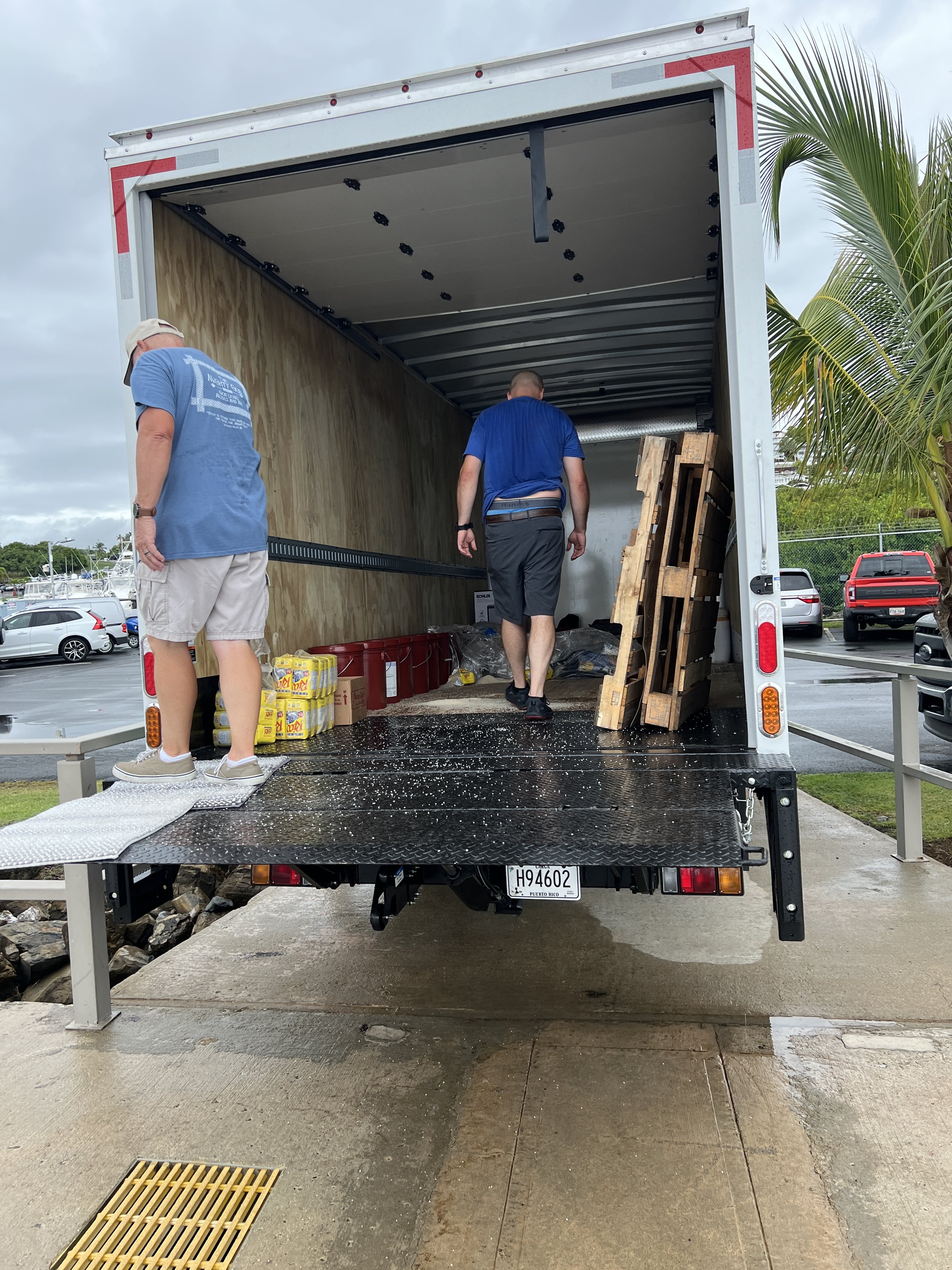 Unloading the box truck