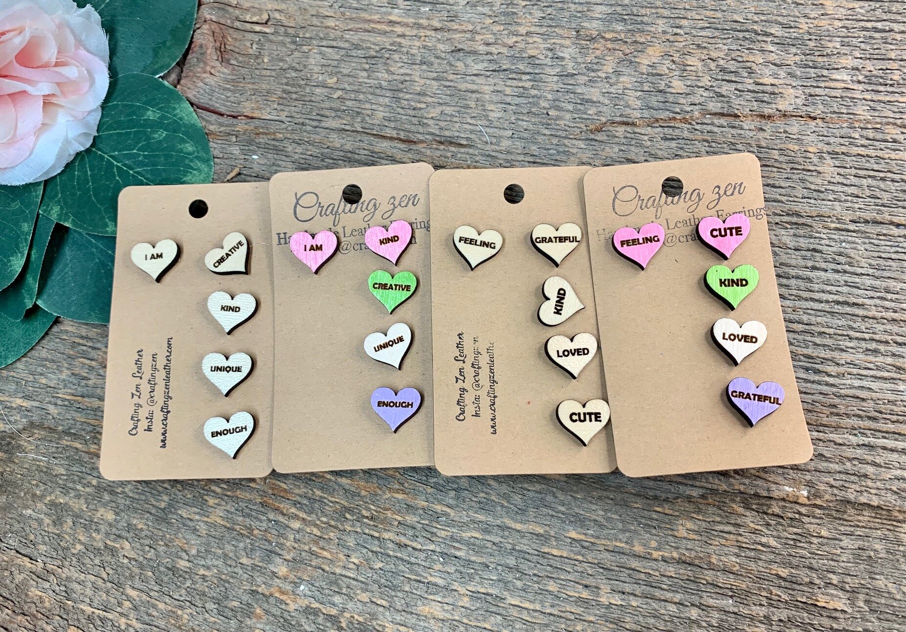 Conversation heart studs