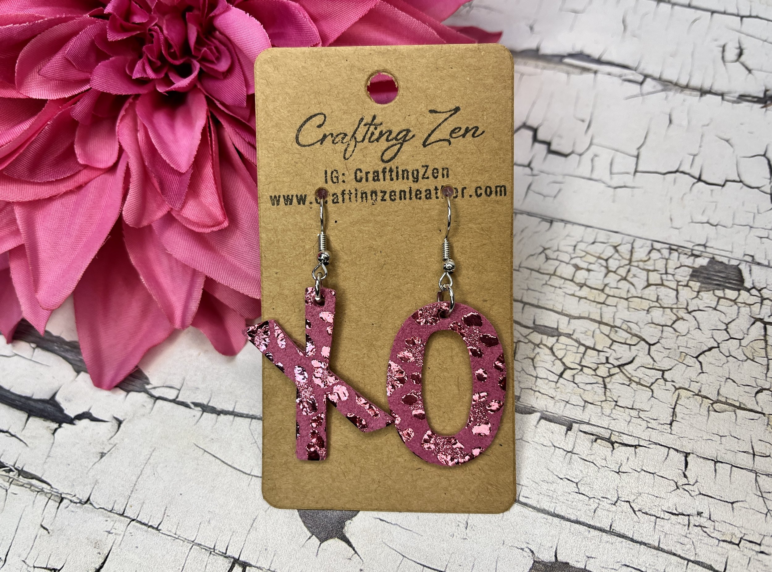XO dangles (pink cheetah)