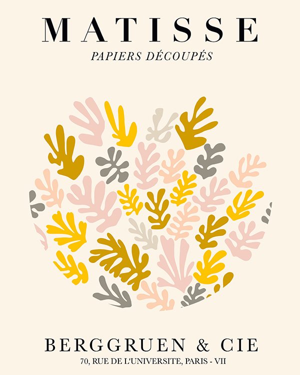 Matisse - Papier Découpé (Yellow) Art Print by Artily