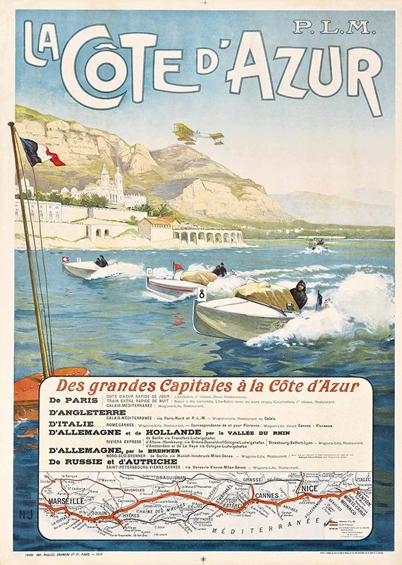 Affiche Vintage Côte D'Azur – Poster Rétro 45x60cm – Qualité HD
