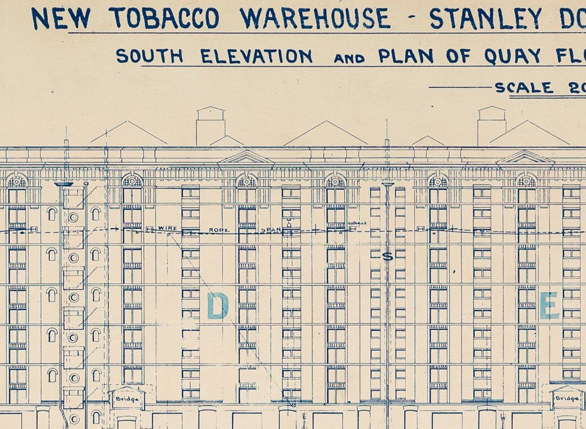 Tobacco Warehouse Elevation and Plan — Gallery Retro | Buy Fine Art Prints 