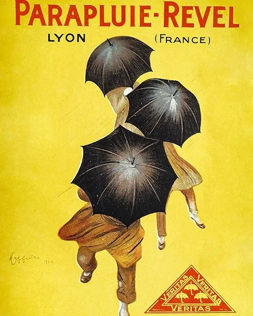 &quot;Life is not about waiting for the storm to pass, it's about learning to dance in the rain.&quot; -Anon. Brighten up your home or office this October with a colourful Art Deco poster from 👉GalleryRetro.com
#parapluie #vintageadvertising #wallpa