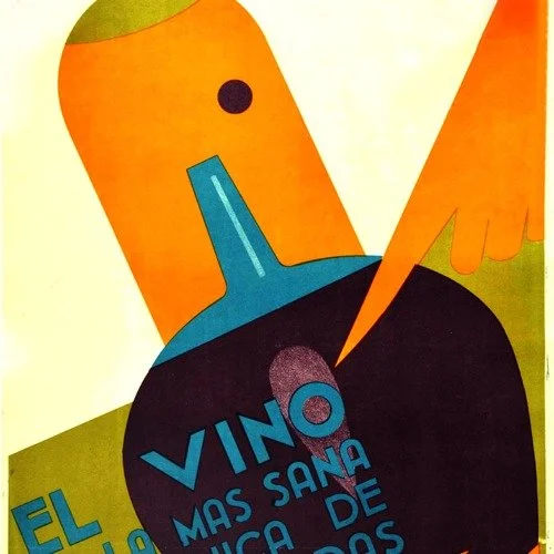 Salud! A Christmas tipple - El Vino ~ this pared-back Art Deco poster promoting Spanish wine is available in a variety of sizes with international express shipping from 👉GalleryRetro.com

The strapline translates as &ldquo;Wine is the most healthy a