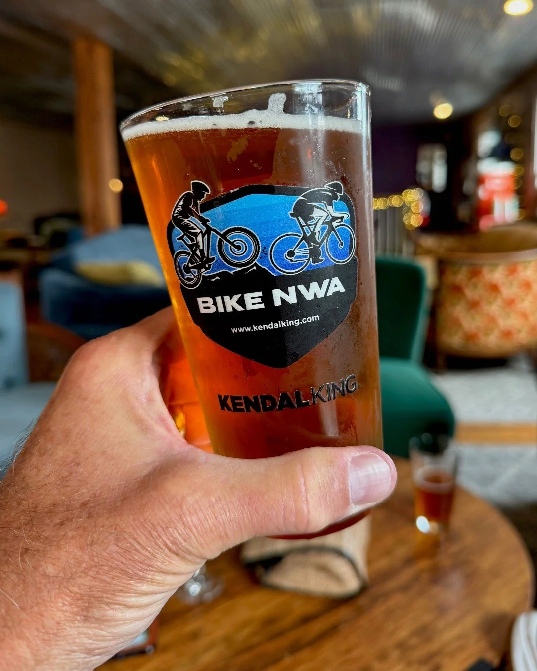 Check out our Kendal King pint glasses, now available at some of the best spots in Northwest Arkansas!🚲🍺 Find them at Botanical Bentonville, Peddlers Pub, New Province Brewery, City Pump, The Rail, and Club Frisco. Scan the QR code and learn more a