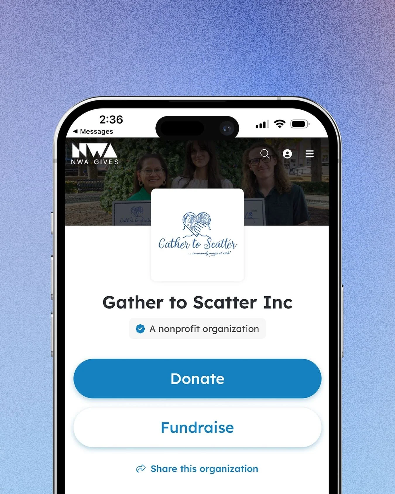 There&rsquo;s an amazing local nonprofit called @gathertoscatternwa that&rsquo;s doing really impactful work right here in NWA! 💙

They help support other nonprofits by bringing people, resources, and ideas together&hellip; basically turning small a