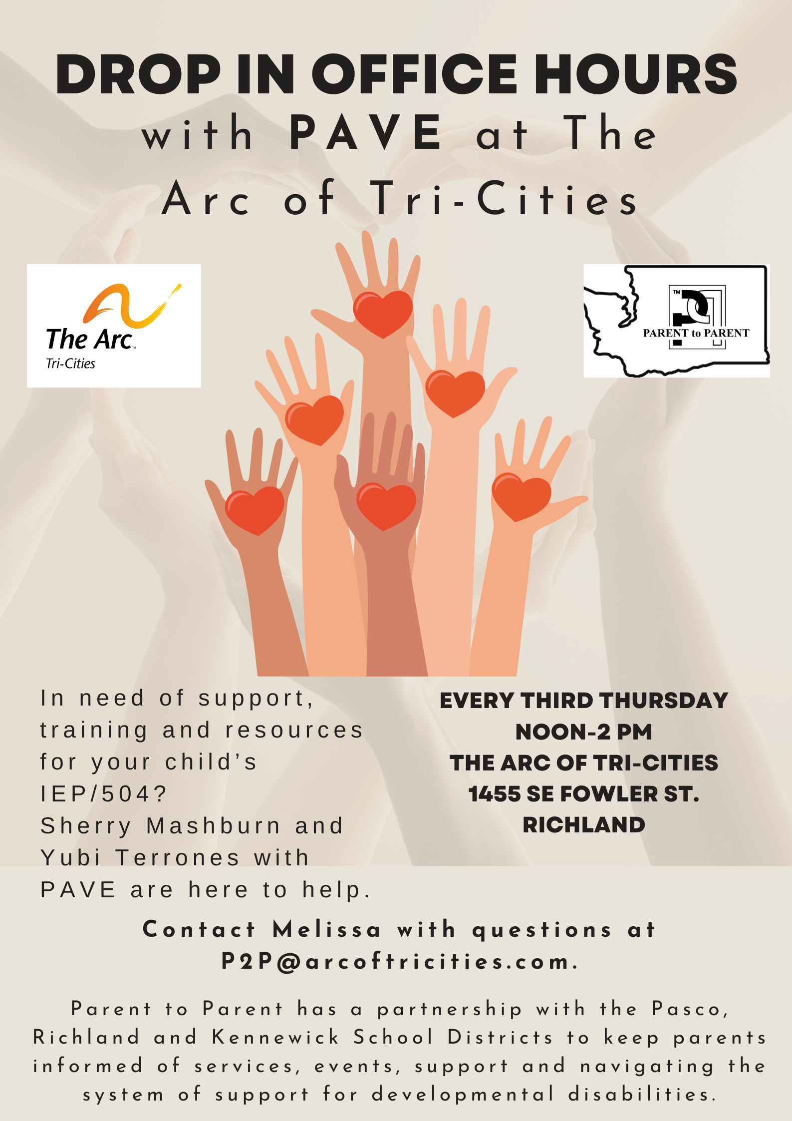 PAVE Drop-In Office Hours, Parent to Parent