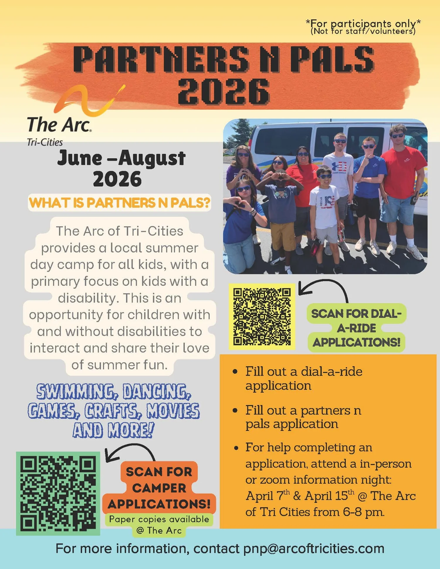 Partners N Pals- Summer Camp — The Arc of Tri-Cities