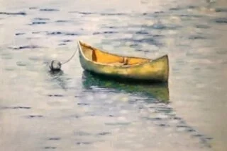 Canoe At Rest -  24"x36" Oil On Wrapped Canvas 