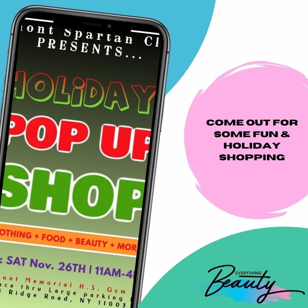 Join us this Saturday, at the Elmont Memorial Holiday Pop Up Shop. 
*
Don't miss out on a fun filled day of crafts, food shopping &amp; more !
*
*
*
#sale #blackfriday #popupshop #elmonths #liveevents #shopping #naturalcurls #4chair #womeninbusiness 