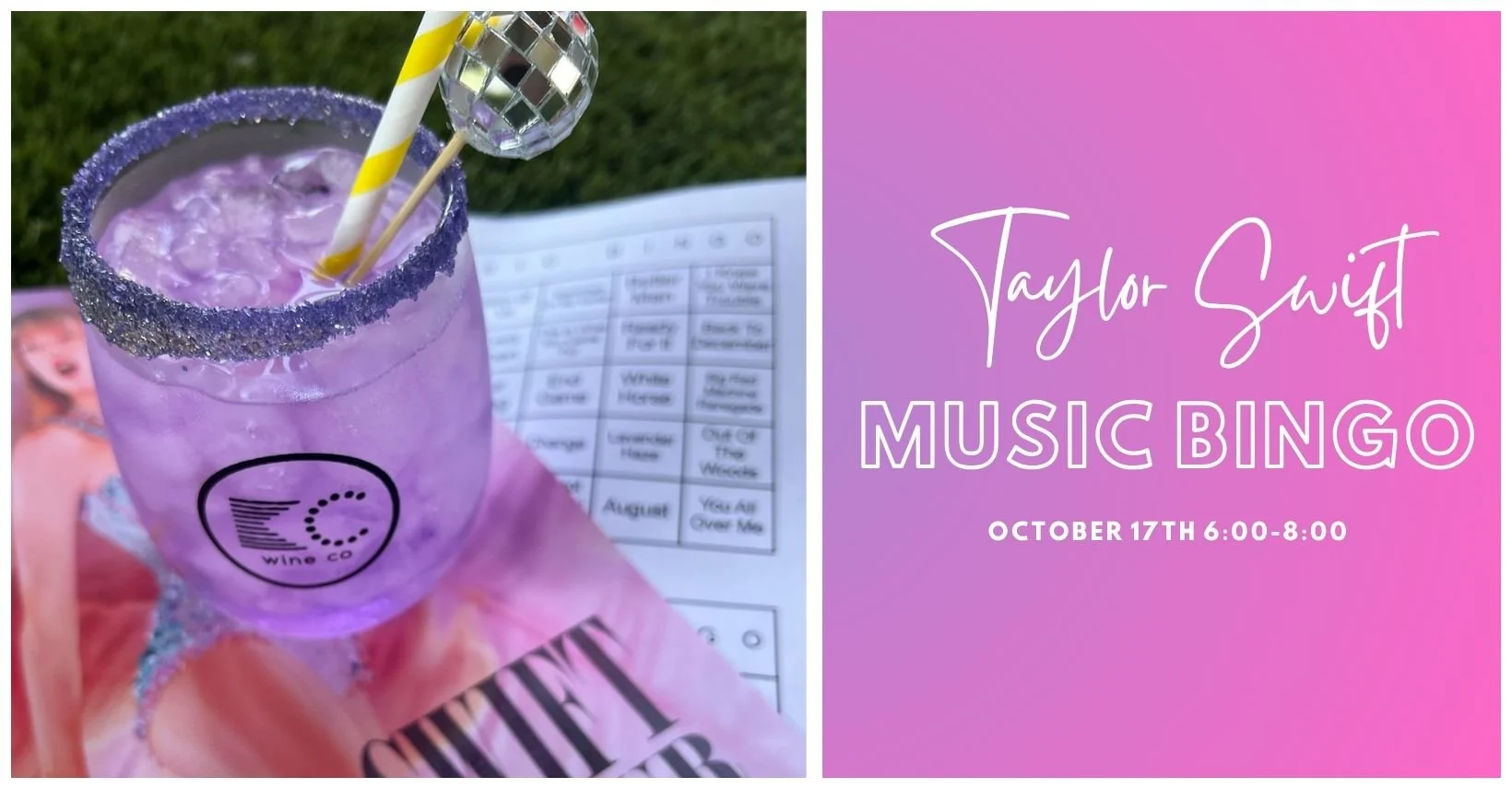 Taylor Swift Music Bingo