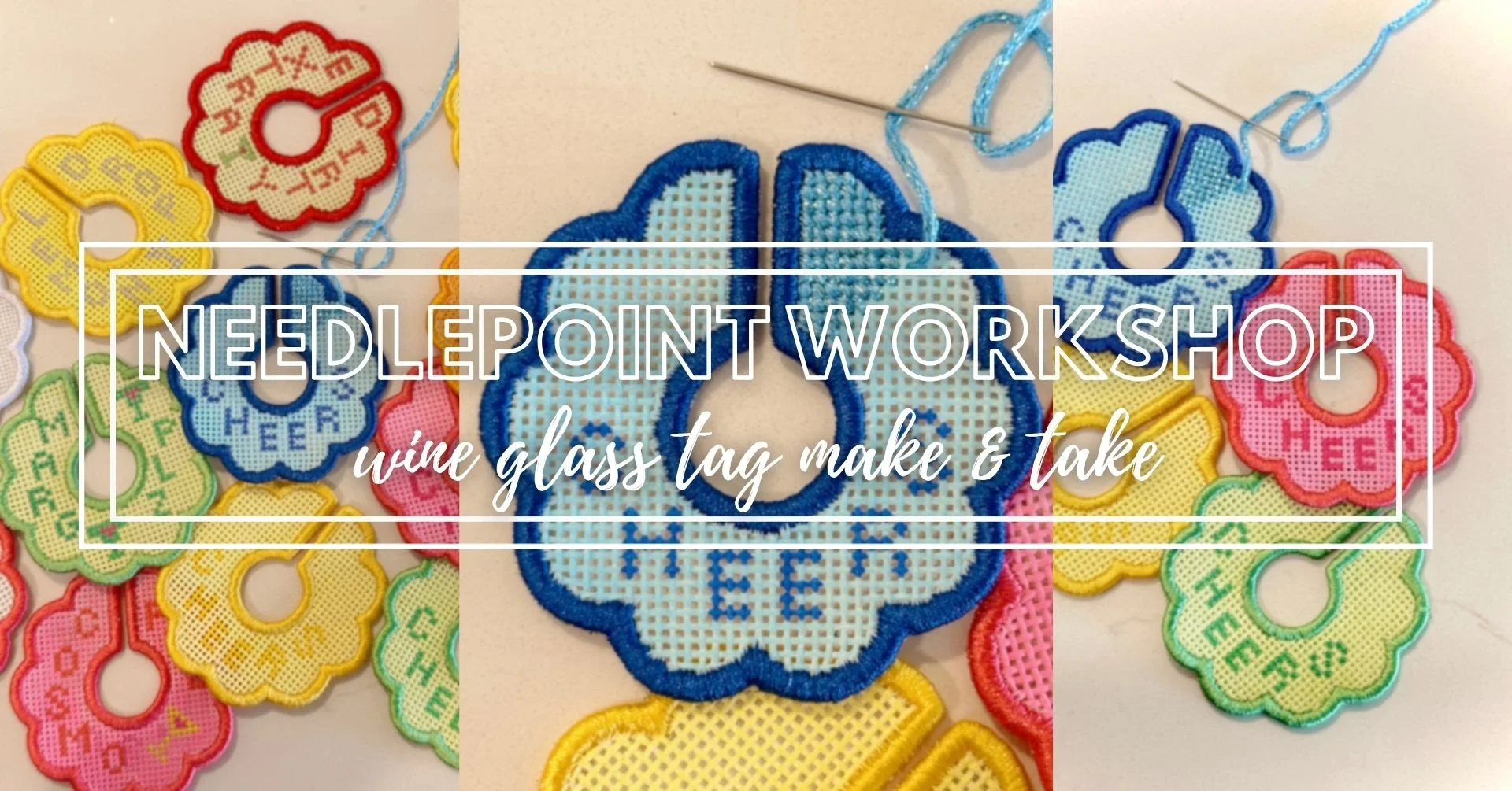 Needlepoint Workshop: Wine Glass Tag Make &amp; Take