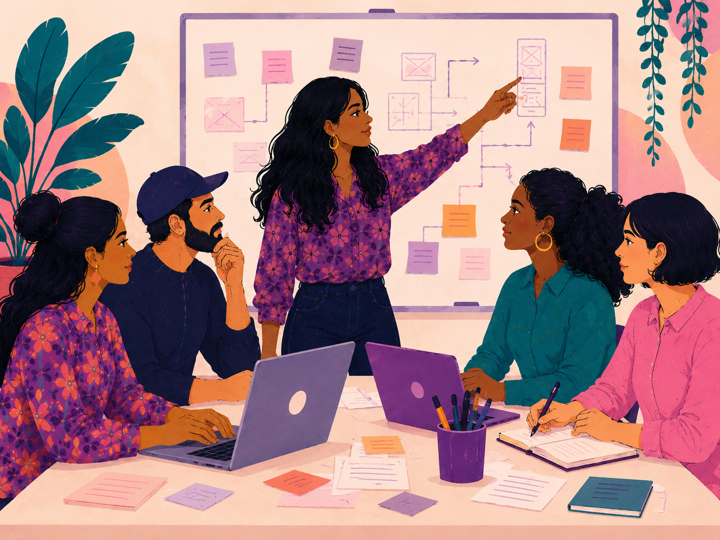 woman leading a team