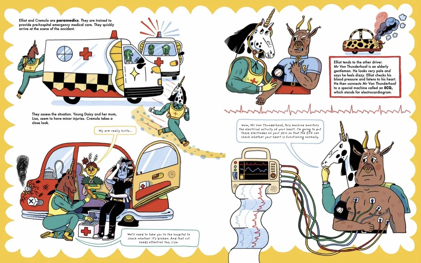 Pagespread from The Hospital for Mythological Creatures