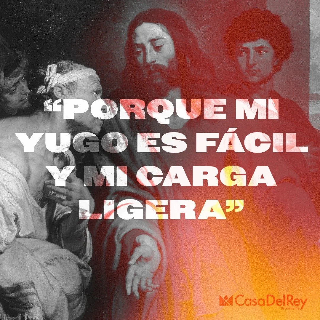 &quot;Vengan a M&iacute;, todos los que est&aacute;n cansados y cargados, y Yo los har&eacute; descansar . Tomen Mi yugo sobre ustedes...porque Mi yugo es f&aacute;cil y Mi carga ligera.&quot; Mateo 11:28-30