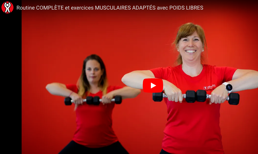 Routine complet et exercices musculaires adaptes avec poids libres