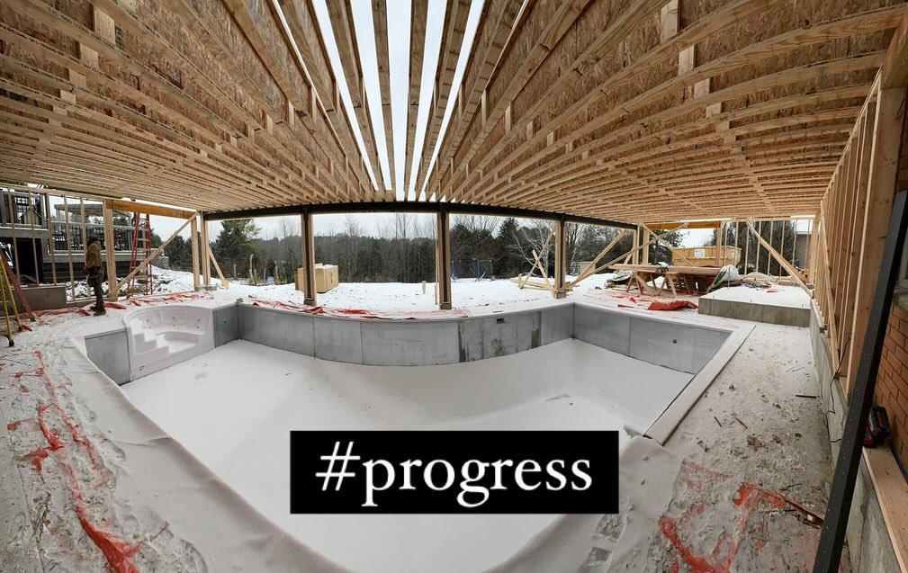 #progress of this amazing #indoorpool project we have been fortunate to work on with amazing clients - can&rsquo;t wait to see the final #result #shomberg #framing #custom #pool #design #management #build #luxury #barrie #realeatate