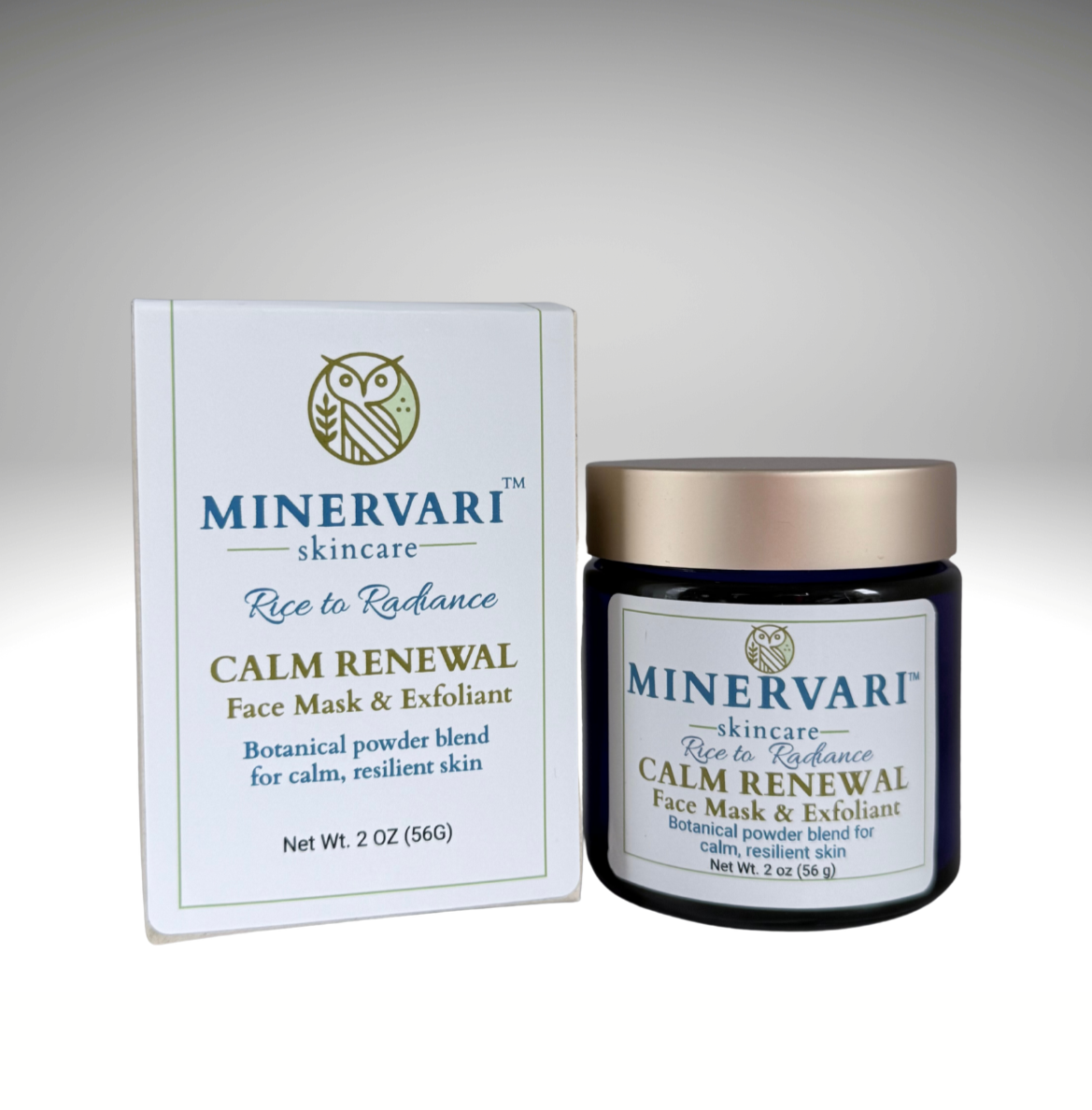 Rice powder exfoliant mask for gentle botanical skincare.