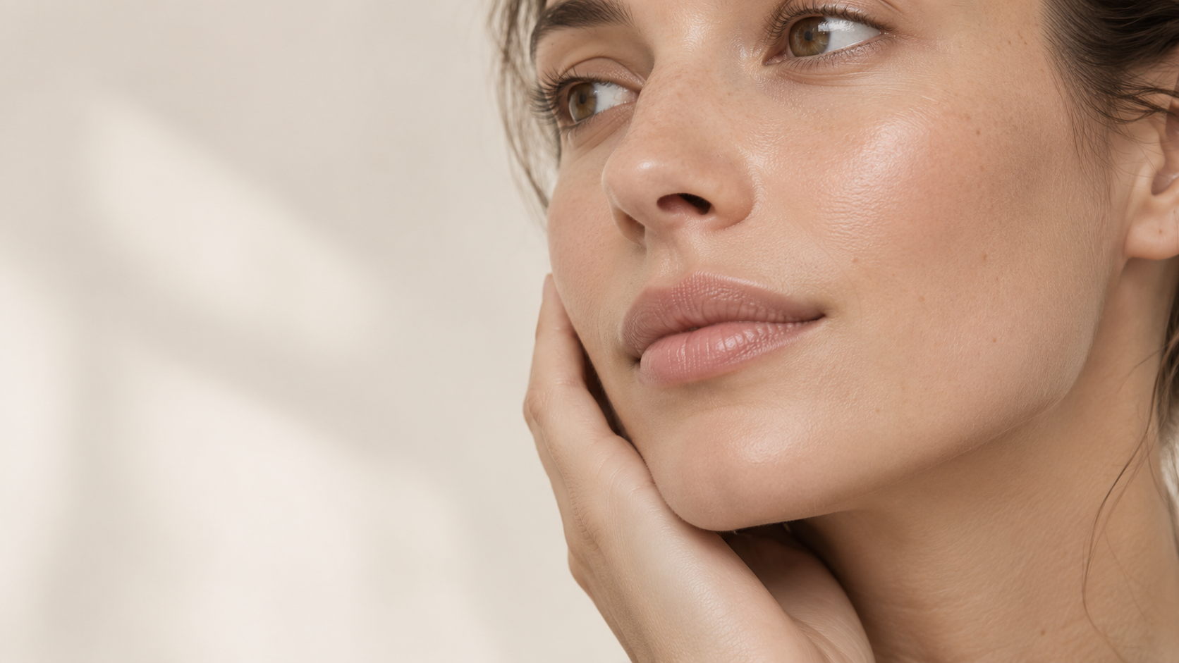 Close-up of healthy-looking skin representing skin barrier support and hydration.
