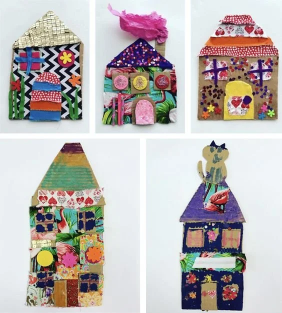 The Weekend is for Art: Patchwork Houses