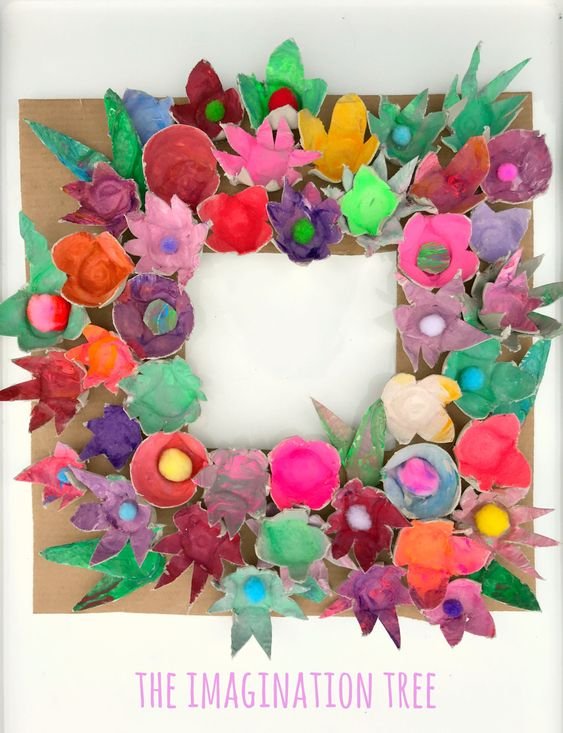 Egg Carton Summer Wreath