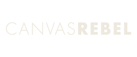 Text graphic displaying 'CANVAS REBEL' on a black background.