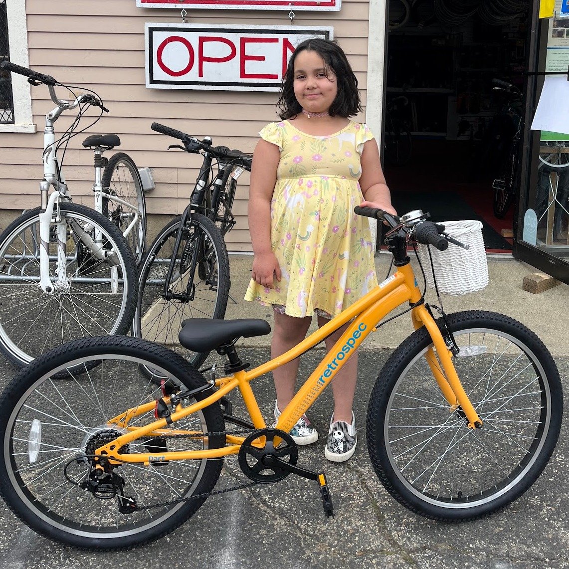 Kid Time Tuesday,

We had a really cool 24&quot; wheeled kids bike leave the shop. I really like the new color of Retrospec @retrospec 's &quot;Dart.&quot; I think they call it Saffron.

Also check out that cartoon bell!

We have something really spe
