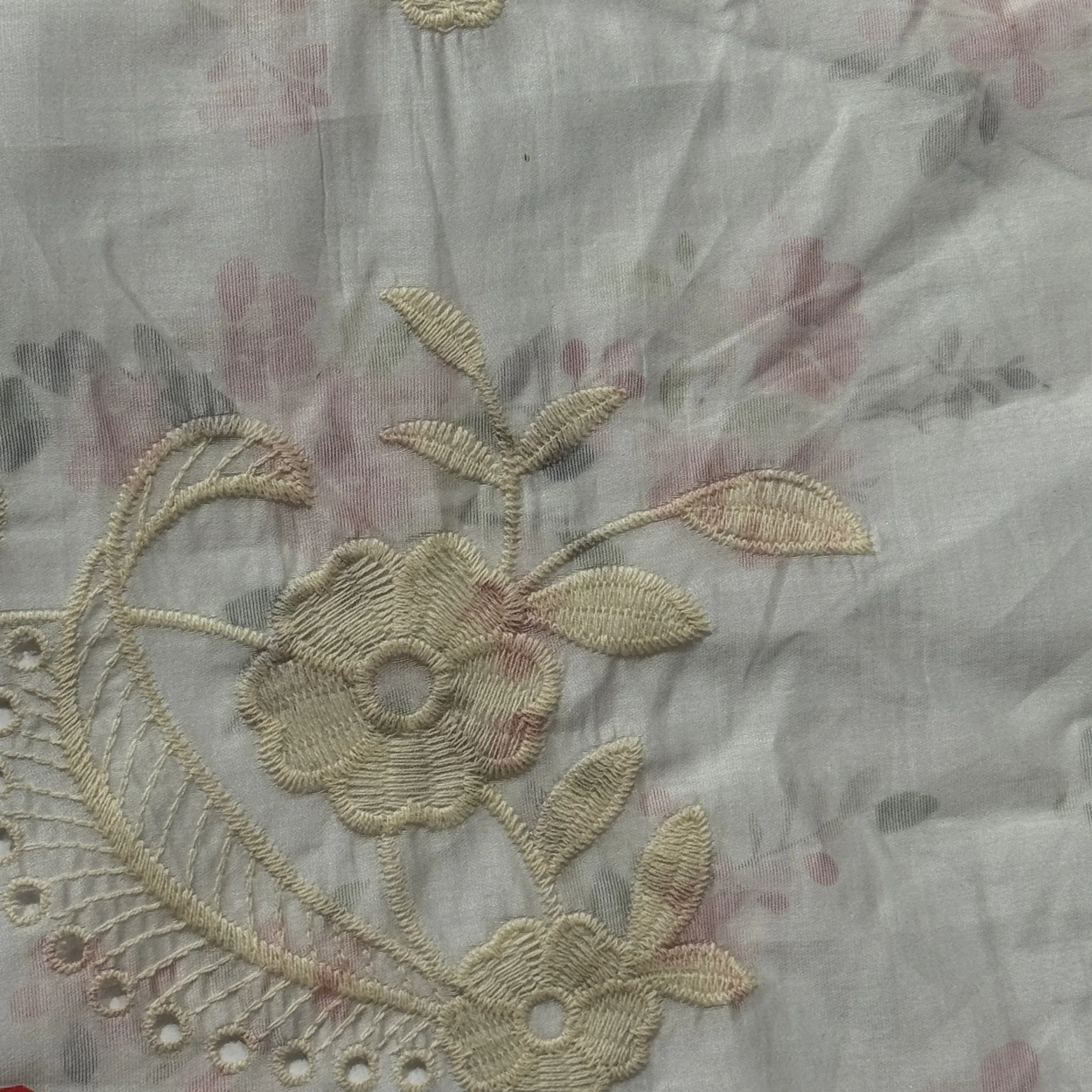 Bamboo Nylon Embroidery with Digital Print - Design Code : 10