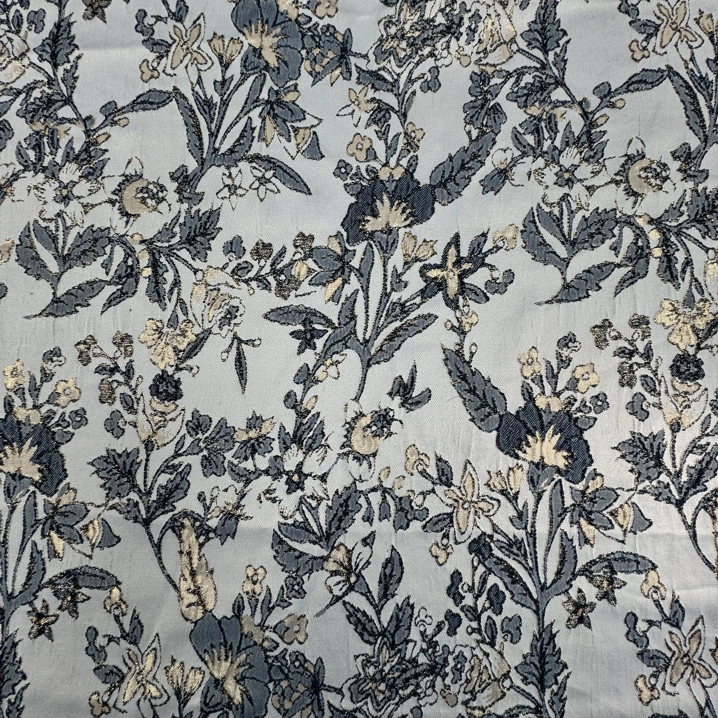 Bamboo Viscose Brocade - Steel Mist