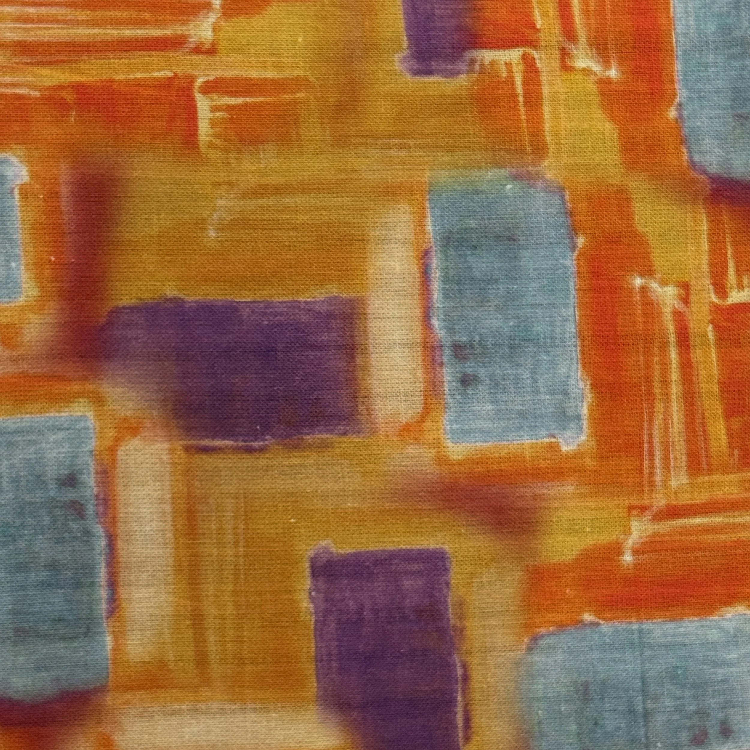 Linen Cotton Digital Print - Sunset Blocks