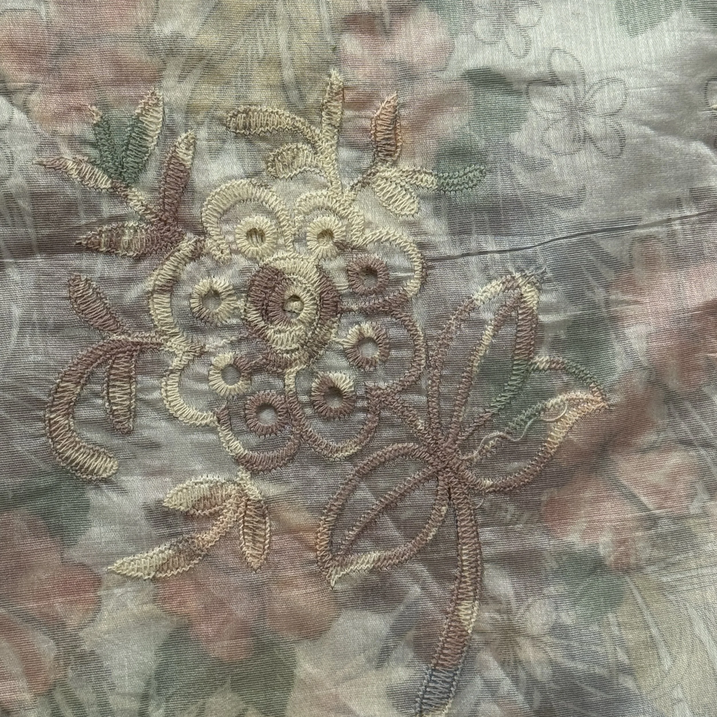 Bamboo Nylon Embroidery with Digital Print - Design Code : 9