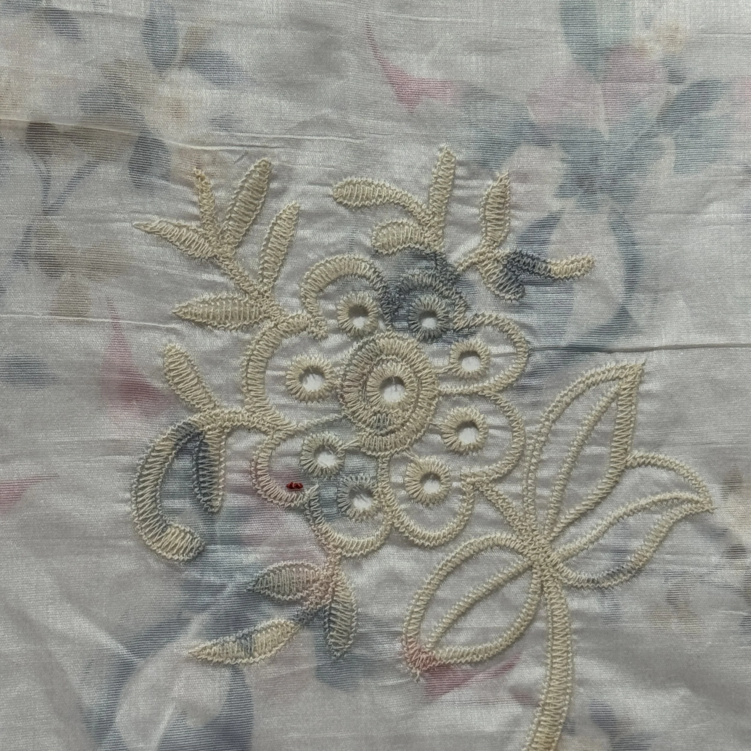 Bamboo Nylon Embroidery with Digital Print - Design Code : 8