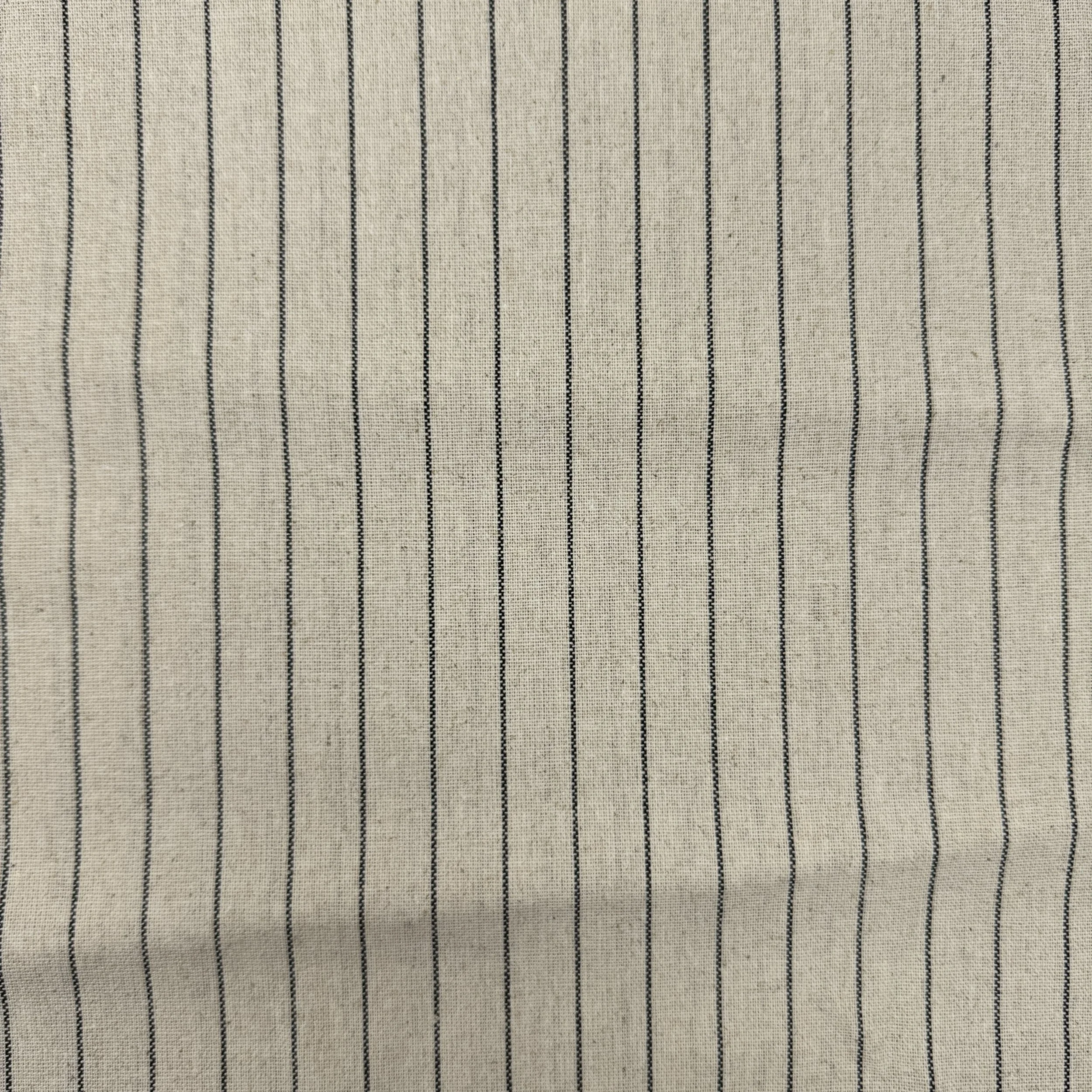 Linen Viscose Yarn Dyed Stripe - Dark Natural