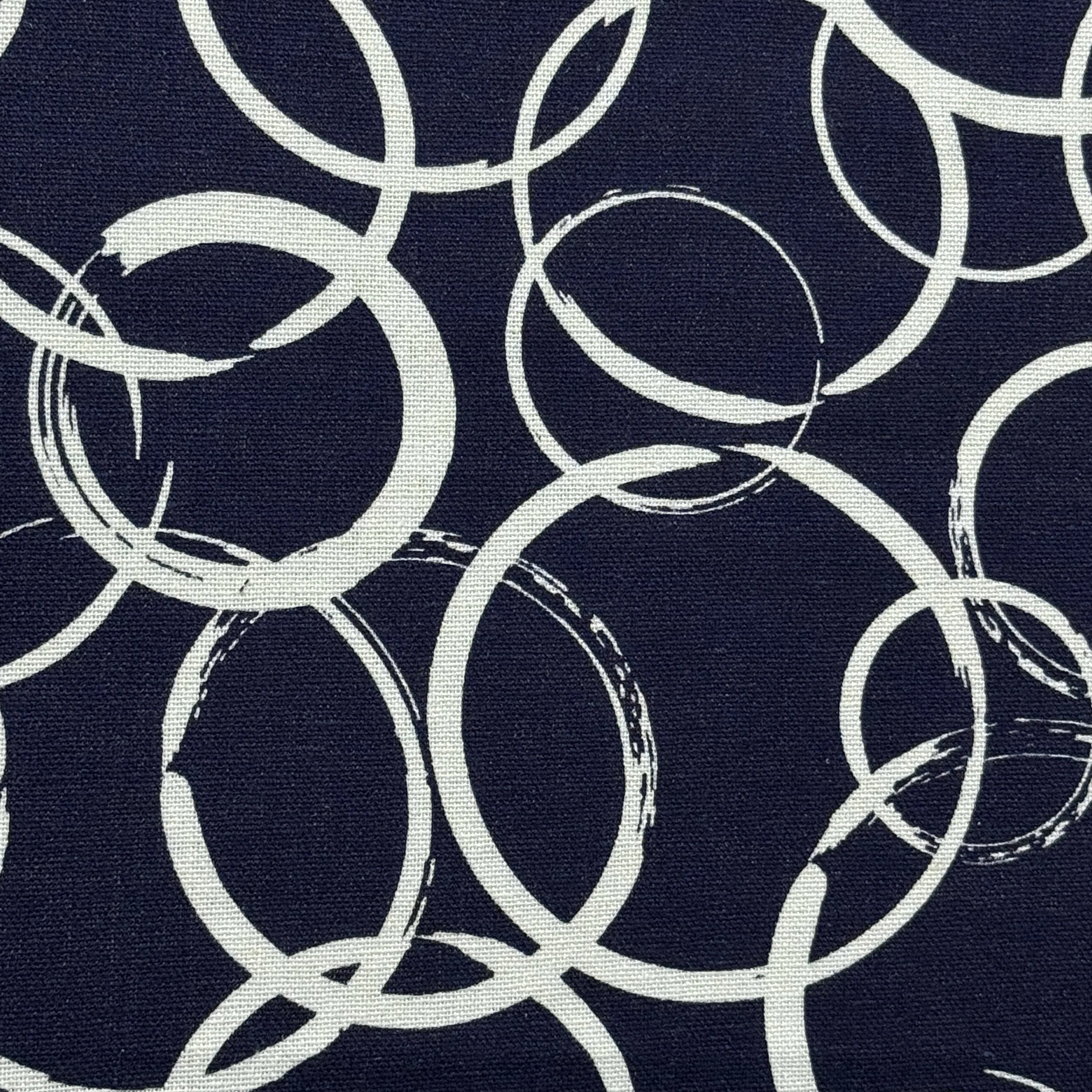 Rayon Linen Cotton S/Print - Midnight Circular Flow