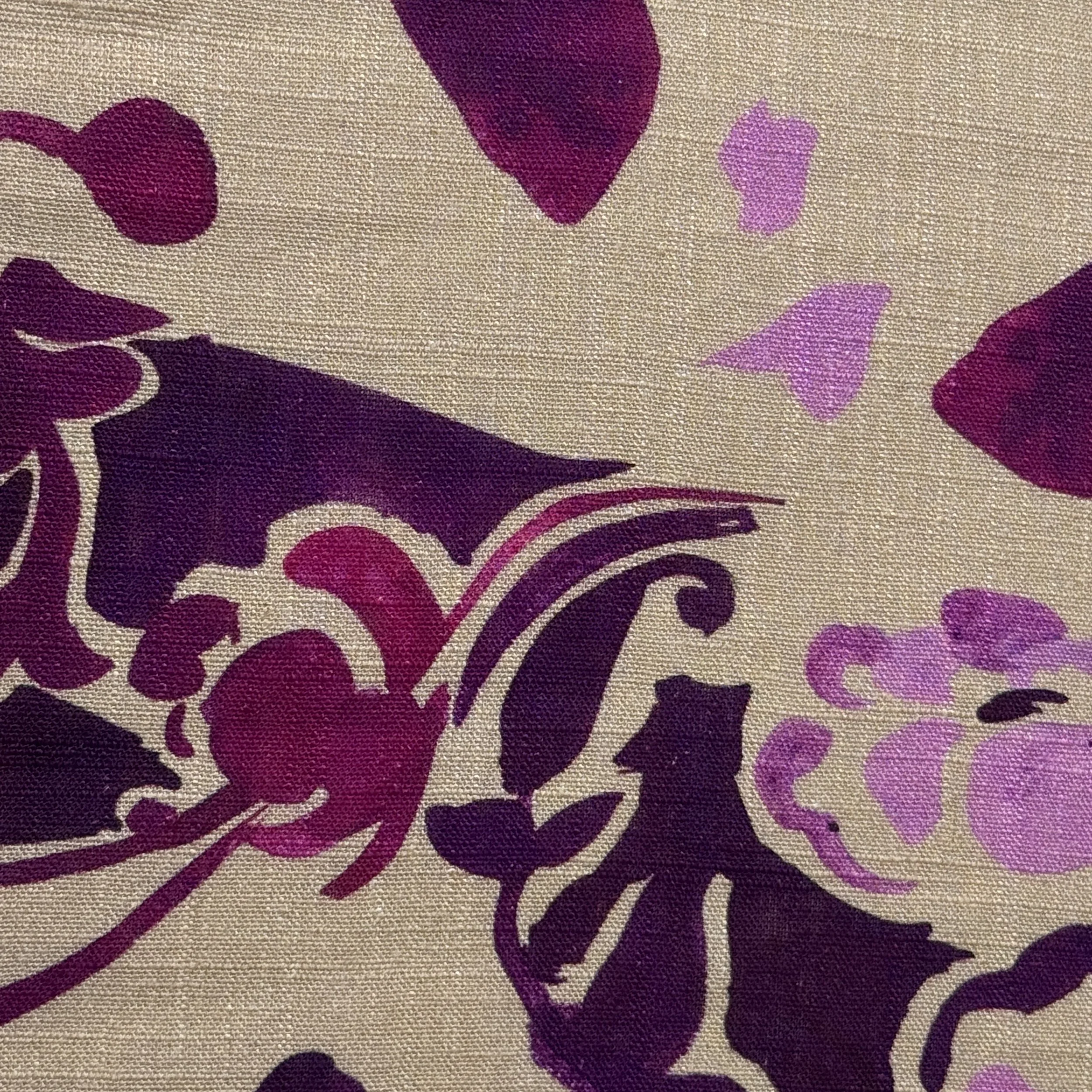 Linen Viscose Slub Digital - Scarlet Bloom