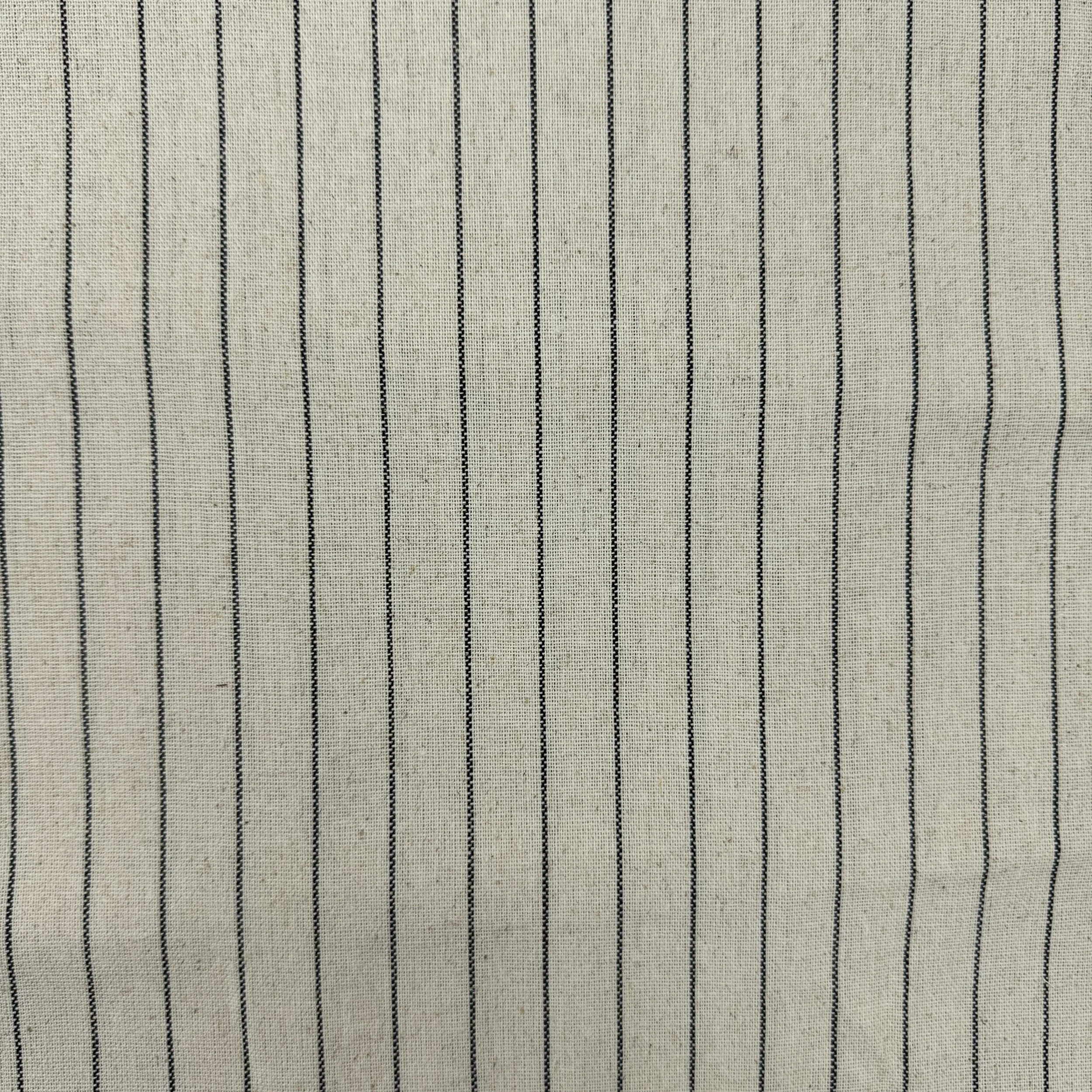 Linen Viscose Yarn Dyed Stripe - Light Natural