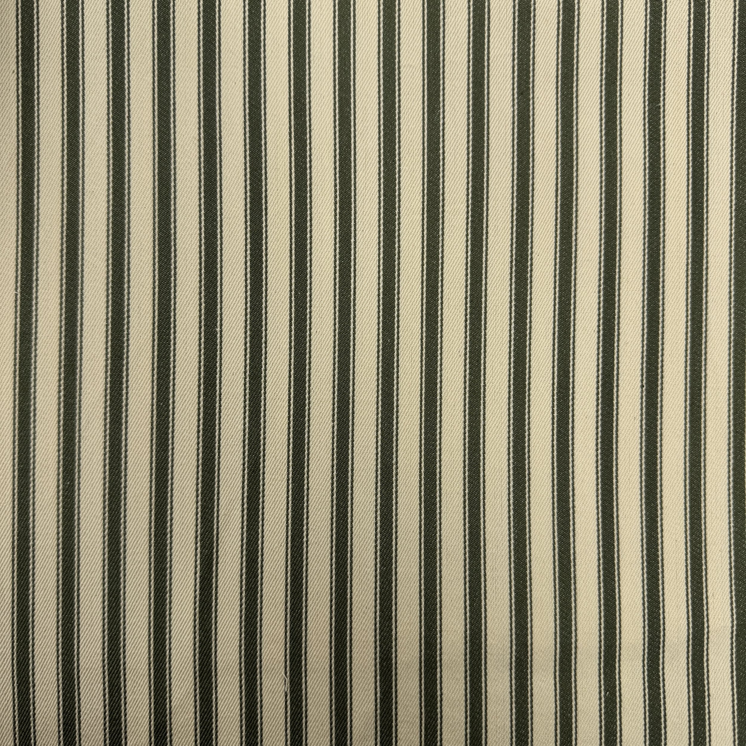 Canvas Ticking Stripes - Branch Olive