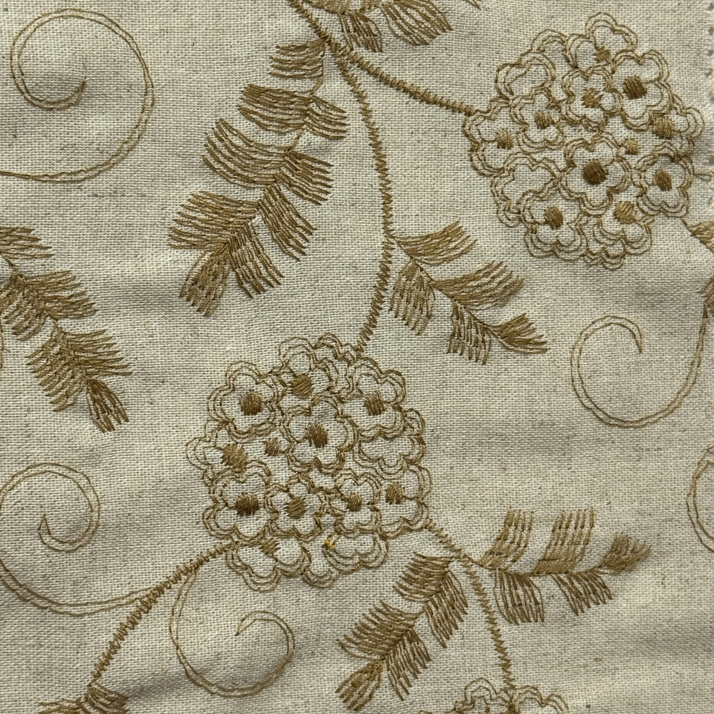 Linen Viscose Embroidery COL - Stone in Cream