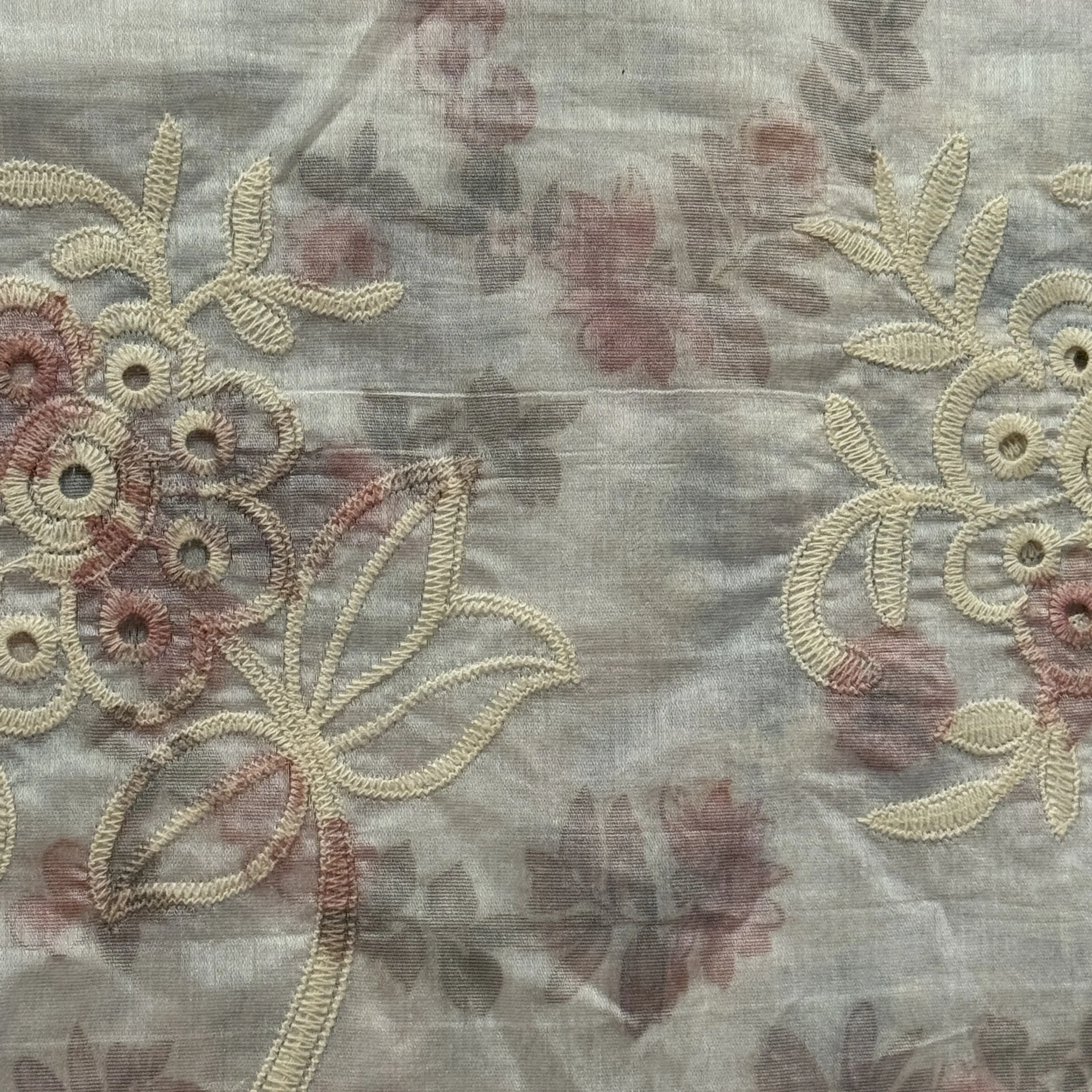 Bamboo Nylon Embroidery with Digital Print - Design Code : 7