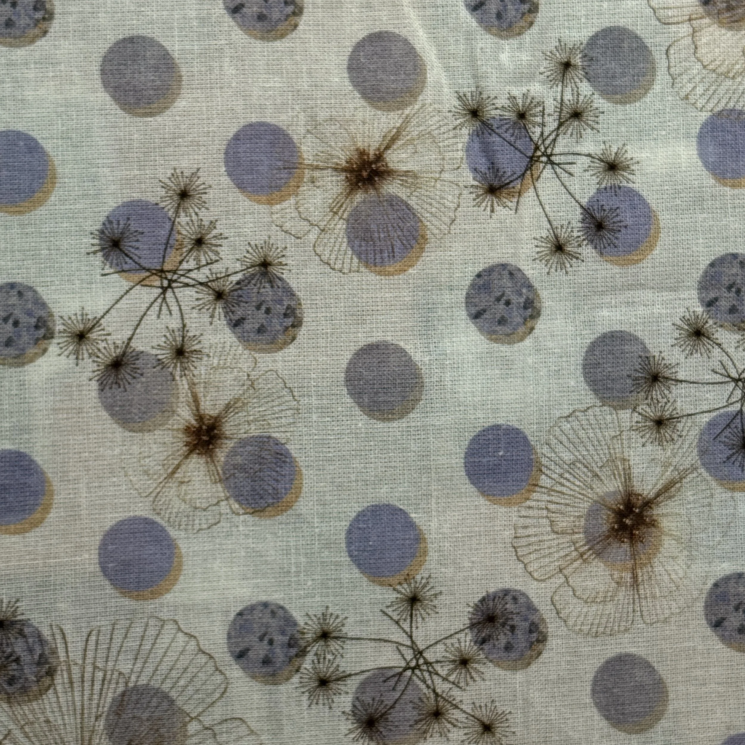 Linen Cotton Digital Print - Delicate Dot Bloom