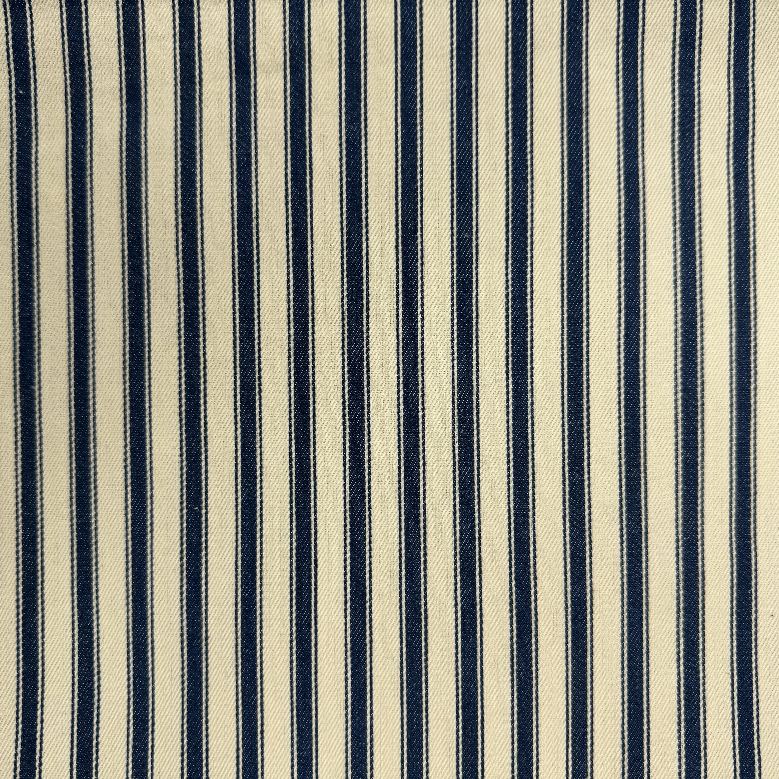 Canvas Ticking Stripes - Dark Denim