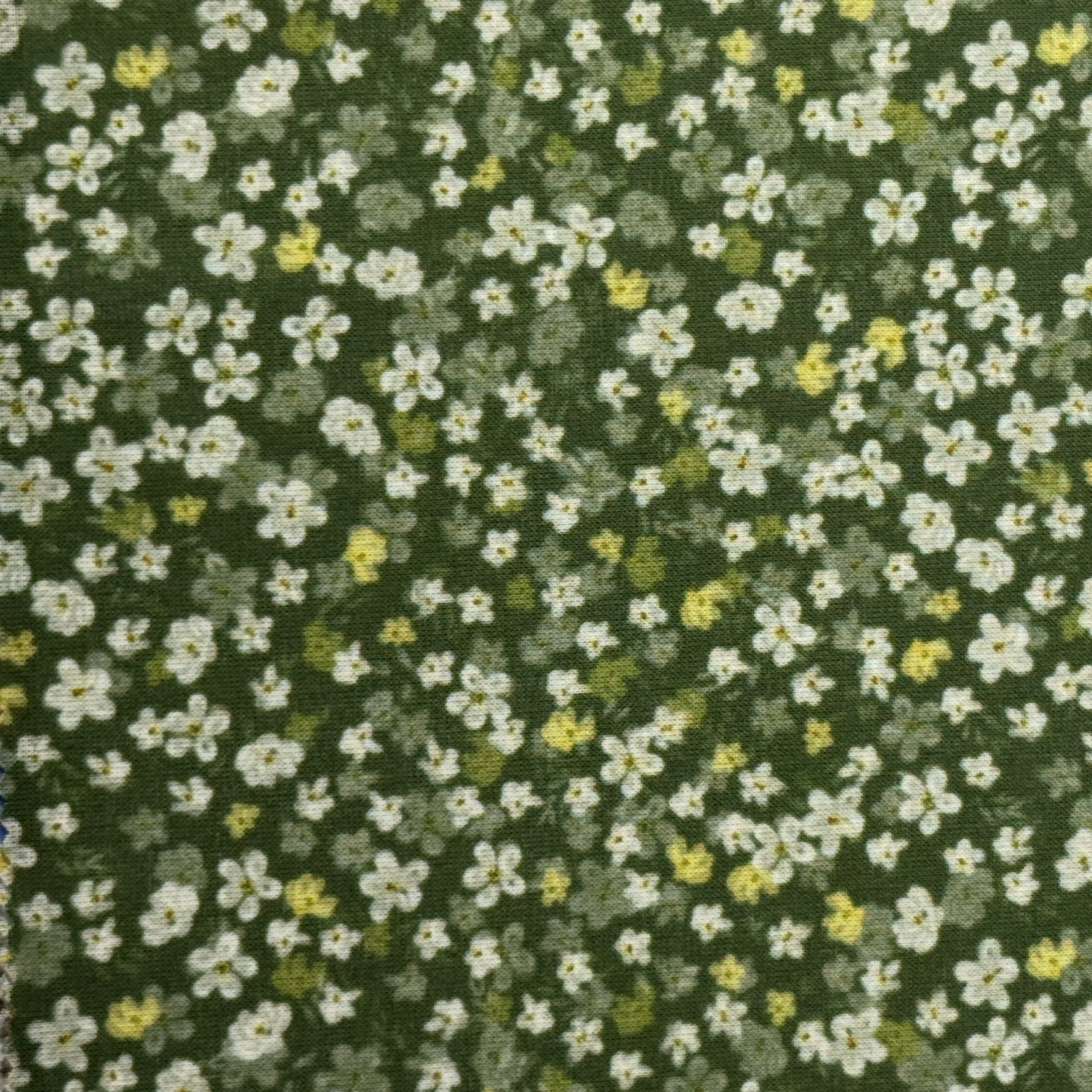 Linen Cotton Digital Print, Emerald Garden