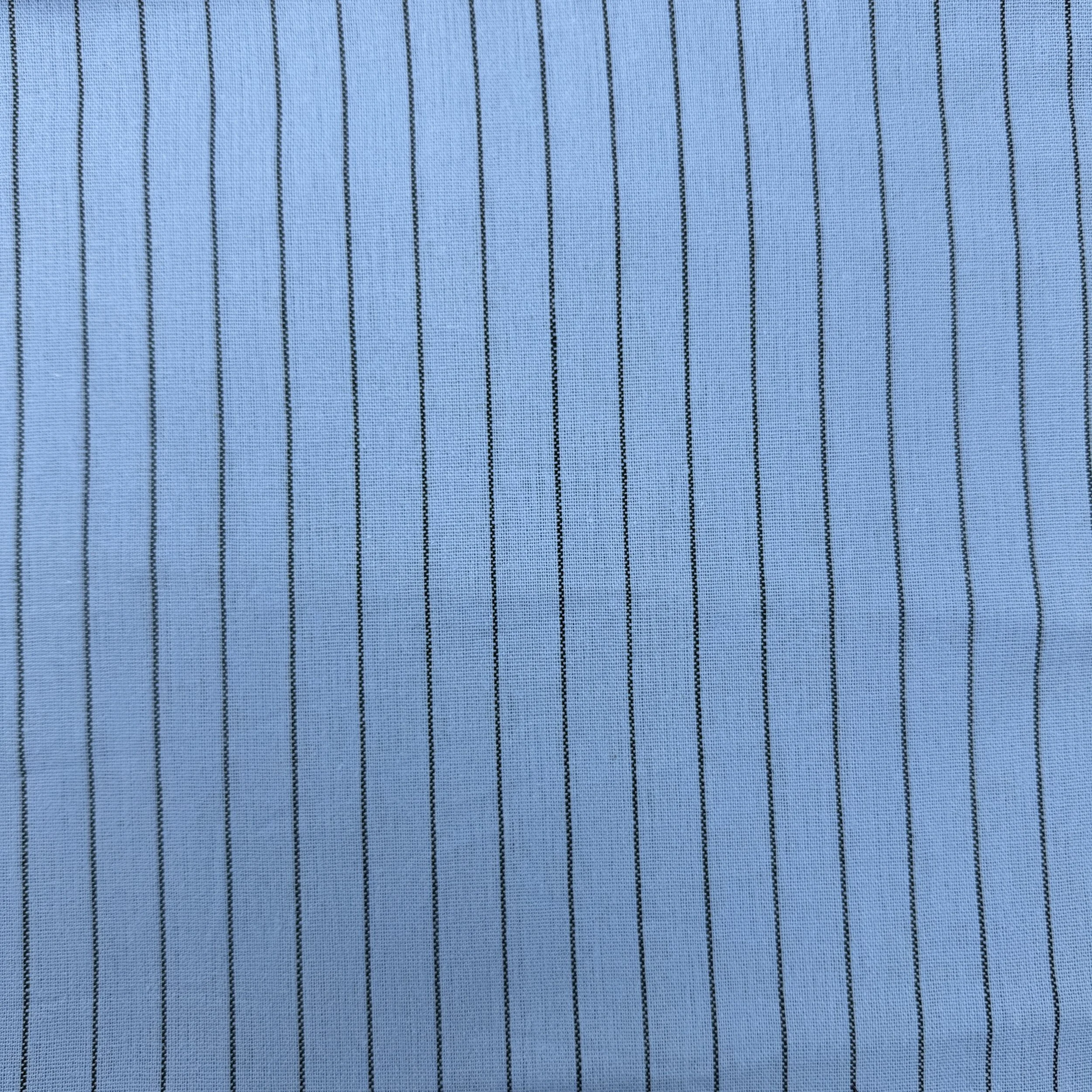 Linen Viscose Yarn Dyed Stripe - Sky Blue