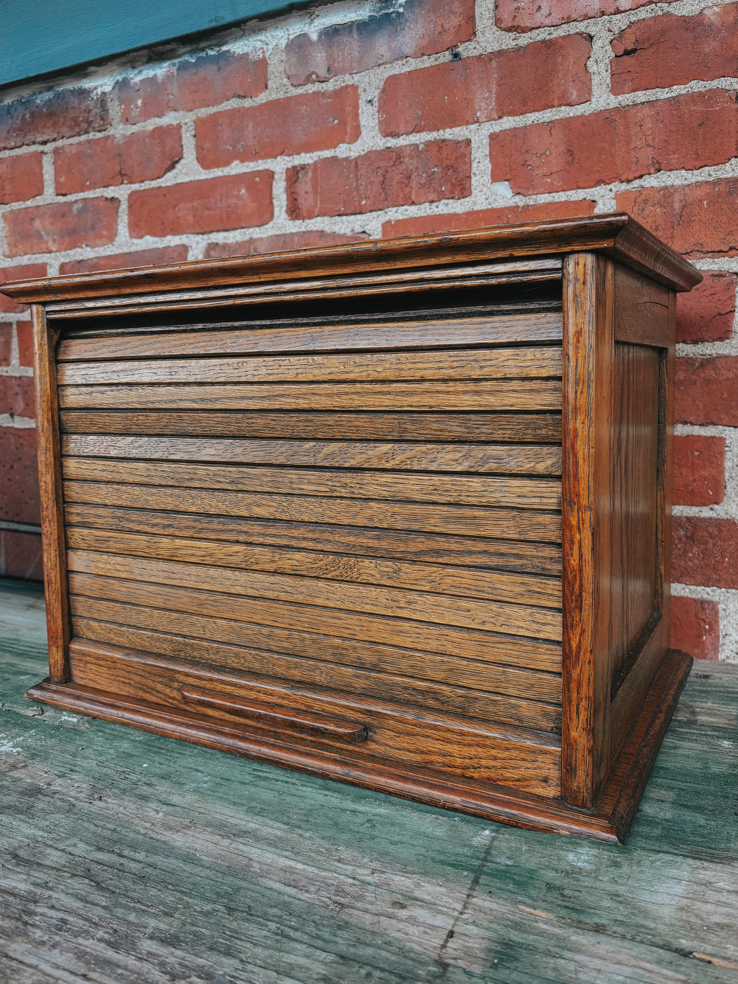 Solid oak table top roll top desk topper