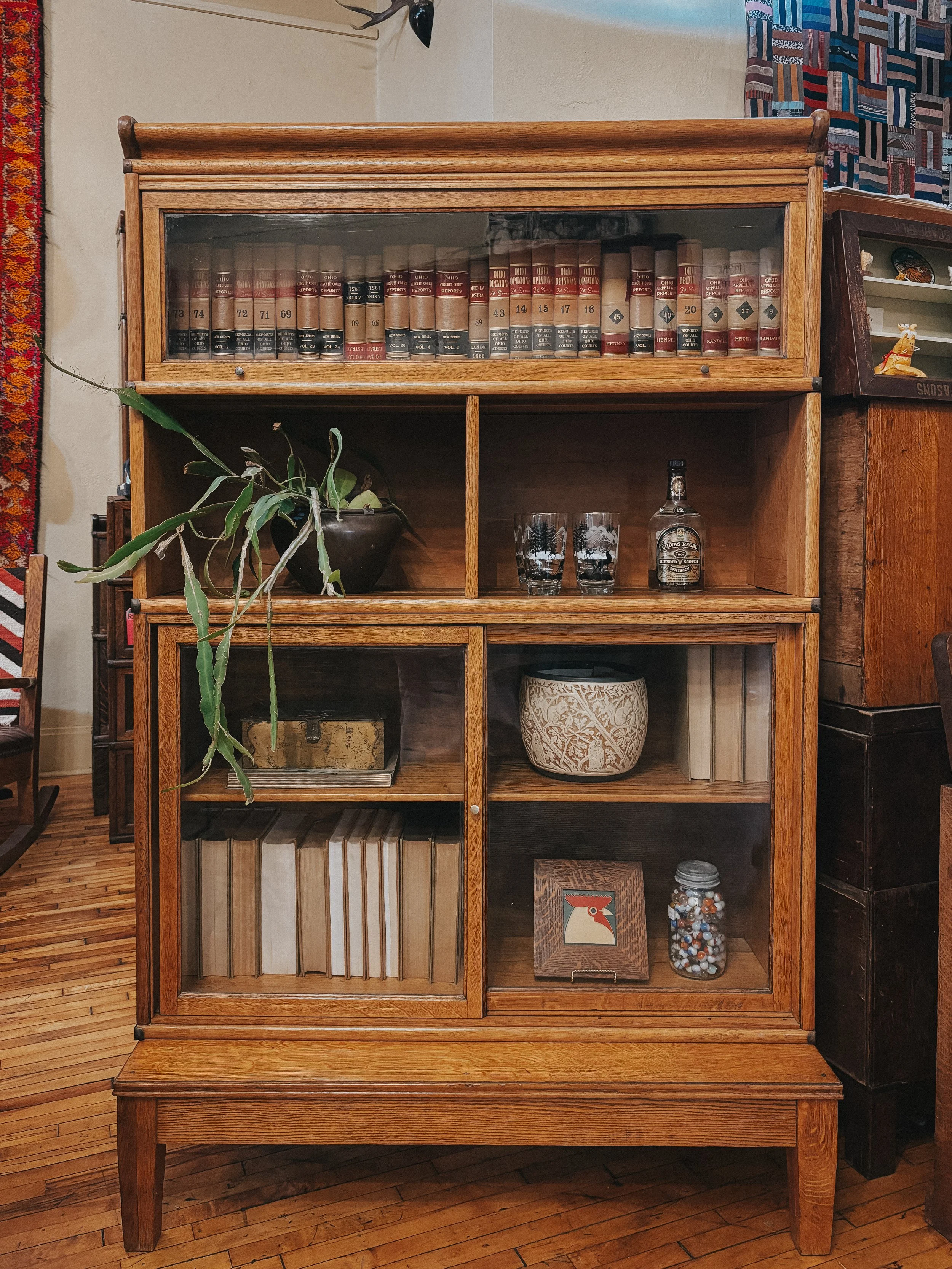 Rare Globe Wernicke Barrister Bookcase – Unique 3-Section Configuration