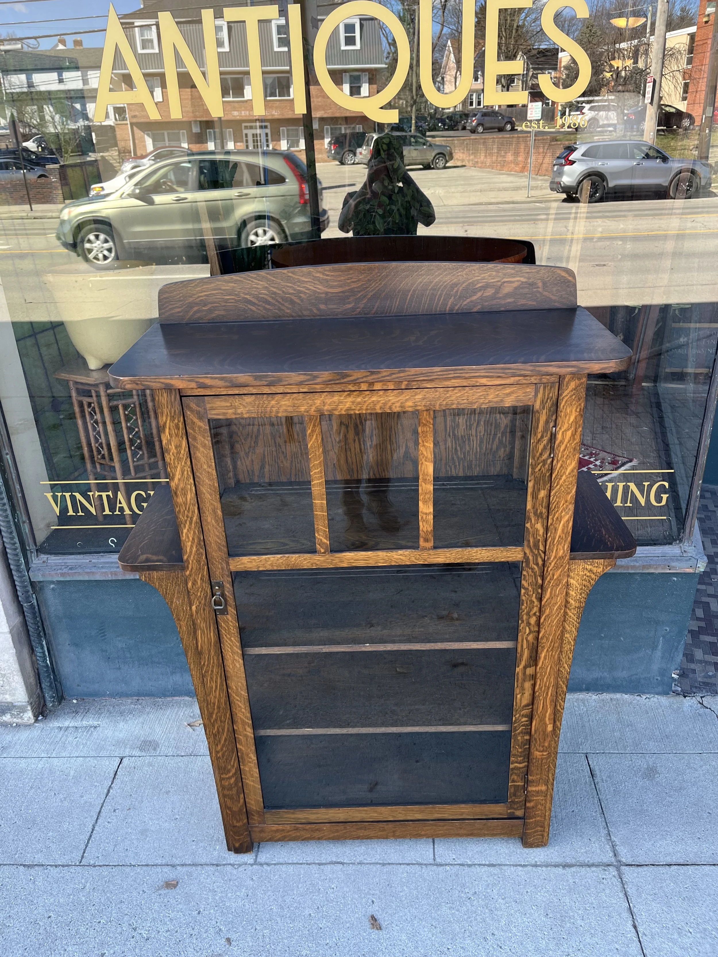 top view of Limbert china cabinet