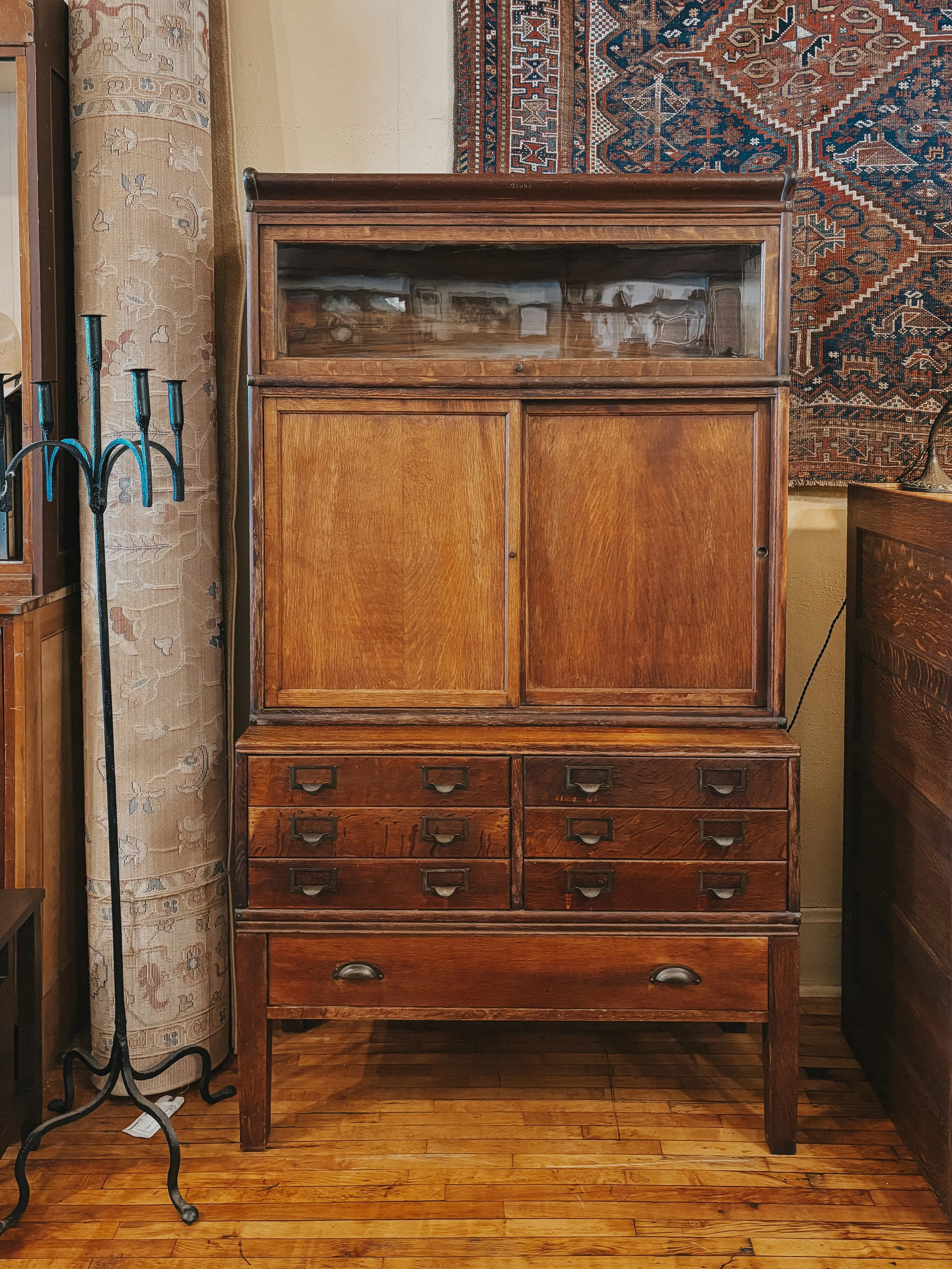Globe Wernicke Stacking Barrister Bookcase with Sliding Doors & File Drawers